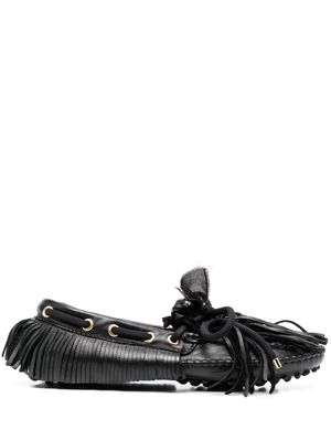 1309sr fringed-leather loafers - Black