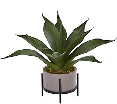 14" Agave Succulent in Decorative Planter by Ne arly Natural