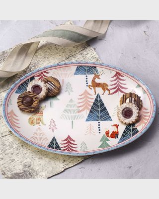 14" Cottage Christmas Platter, Medium