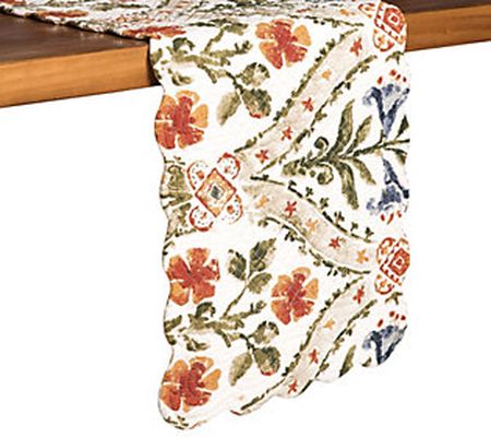 14" x 51" Isabelle Floral Table Runner by Valer ie