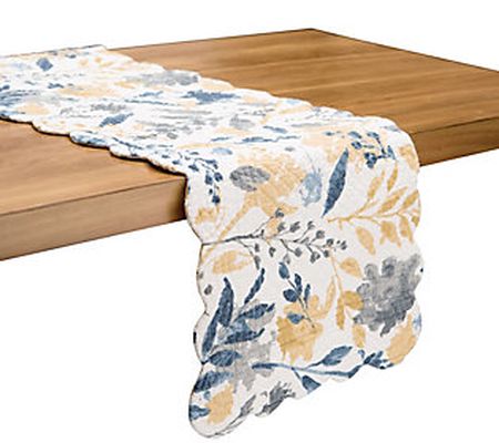 14" x 51" Natural Home Floral Table Runner by V alerie