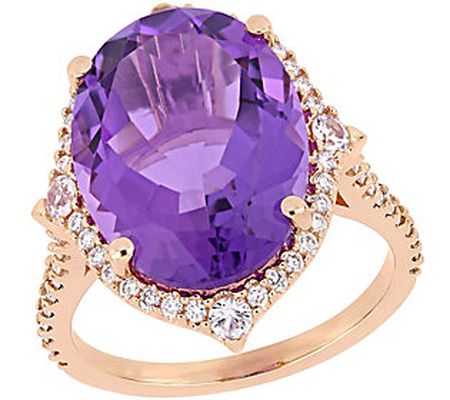 14K 8.10 cttw Multi-Gemstone and 3/8 cttw Diamo nd Ring