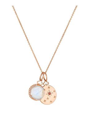 14K &18K Rose Gold & Multi-Gemstone Birthstone Charm Necklace