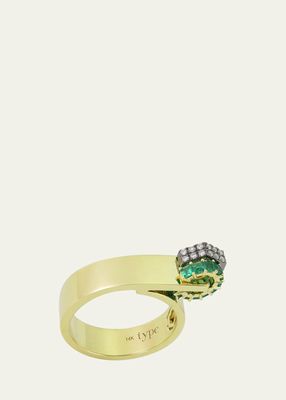 14k Beau Emerald and Diamond Ring