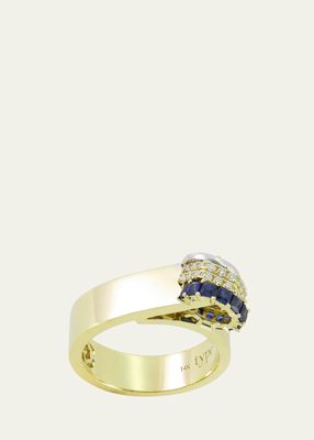 14k Claire Blue Sapphire and Diamond Ring