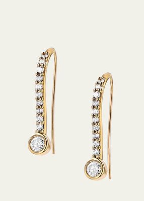 14K Diamond Bezel French Hook Earrings