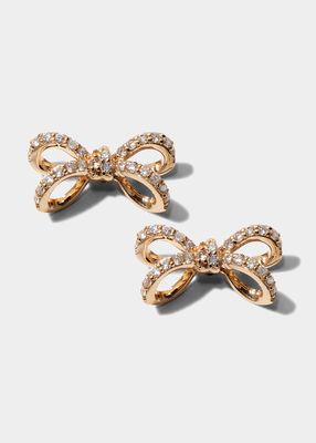 14k Diamond Bow Stud Earrings
