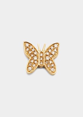 14k Diamond Butterfly Single Stud Earring