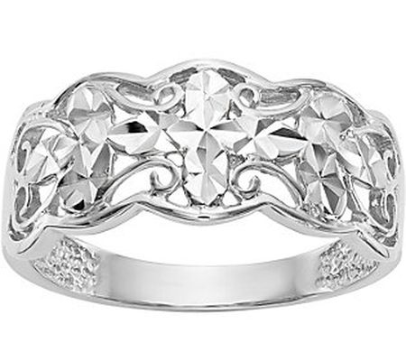 14K Diamond-Cut Filigree Ring