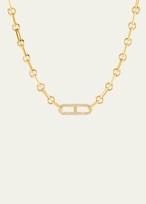 14K Diamond H Link Soho Chain Necklace