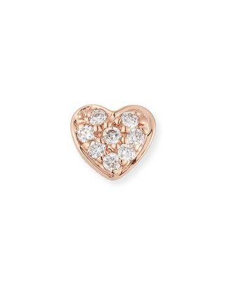 14k Diamond Heart Single Stud Earring