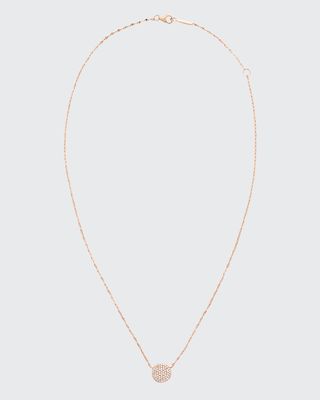 14k Diamond Pave Disc Pendant Necklace