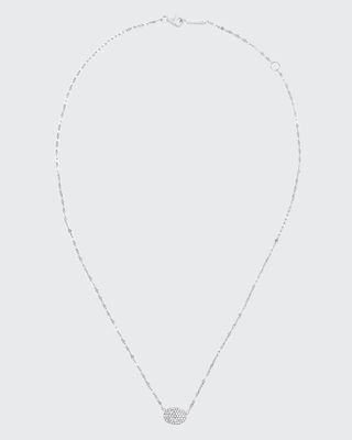 14k Diamond Pave Oval Pendant Necklace