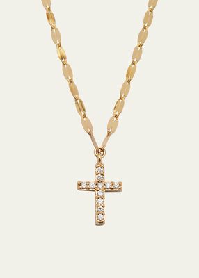 14K Flawless Mini Cross Pendant Necklace