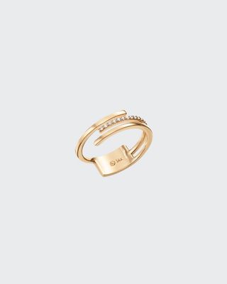 14k Gold 3-Band Diamond Ring