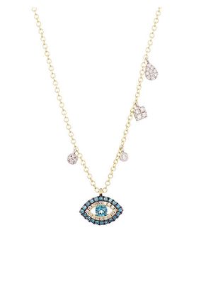 14K Gold & Diamond Celestial Pendant Necklace