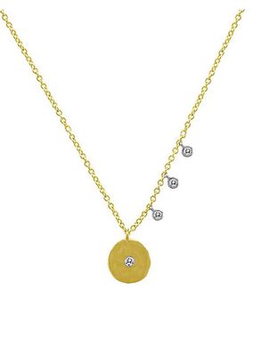 14K Gold & Diamond Disc Necklace