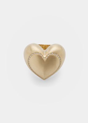 14K Gold and Diamond Heart Ring
