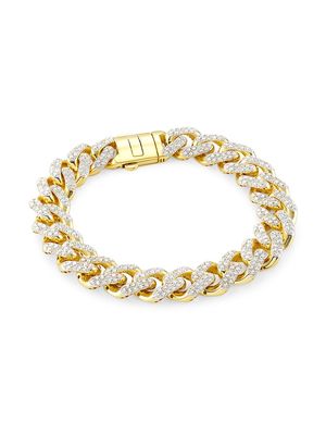 14K Gold & Diamond Miami Cuban Chain Bracelet - Gold - Size 8.5 - Gold - Size 8.5