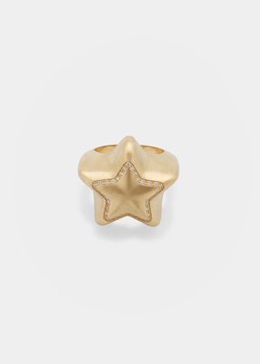 14K Gold and Diamond Star Ring