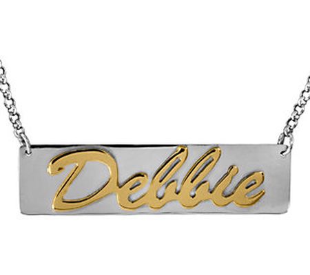 14K Gold & Sterling Personalized Script N ame Necklace