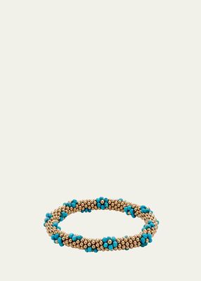 14K Gold and Turquoise Bead Bracelet