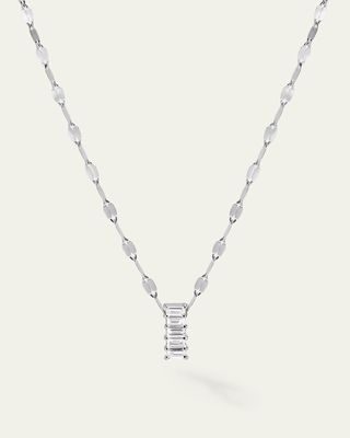 14K Gold Baguette Diamond Bar Pendant Necklace, 0.33 tcw