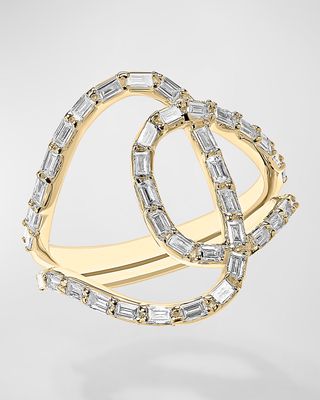 14K Gold Baguette Diamond Illuminating Ring