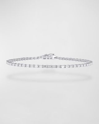 14K Gold Baguette Diamond Tennis Bracelet, 1.2tcw