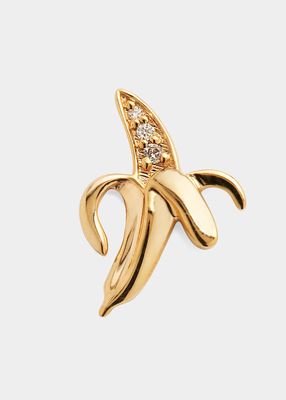 14K Gold Banana Stud Earring, Single