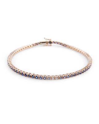 14k Gold Blue Sapphire Ombre Tennis Bracelet