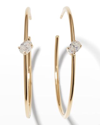 14K Gold Chilla Diamond Hoop Earrings