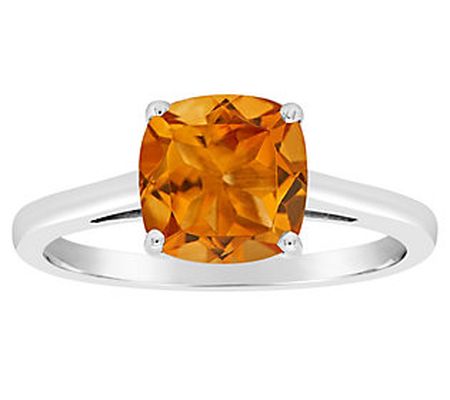 14K Gold Cushion Cut 1.80 cttw Citrine Gemstone Ring