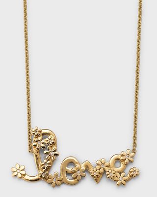 14K Gold Daisy Love Necklace with Diamonds