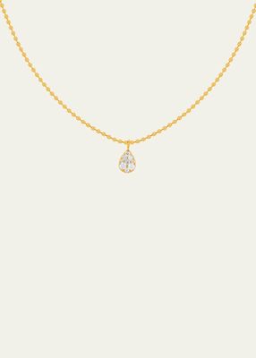 14k Gold Diamond Teardrop Necklace