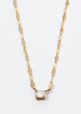 14k Gold Emerald-Cut Diamond Pendant Necklace