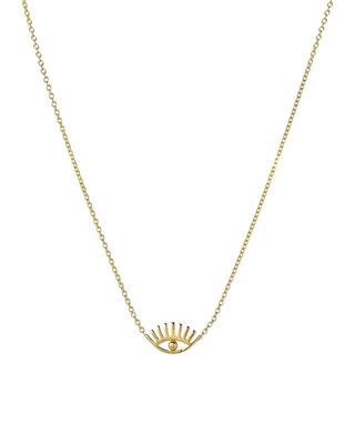 14k Gold Evil Eye w/ Eyelashes Necklace