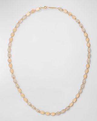 14k Gold Flawless Nude Diamond Link Necklace