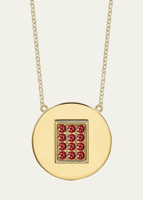 14K Gold Garnet Birthstone Token Necklace