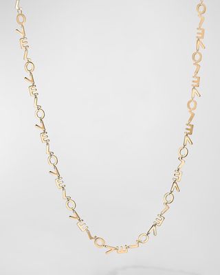 14K Gold Laser Love Chain Necklace