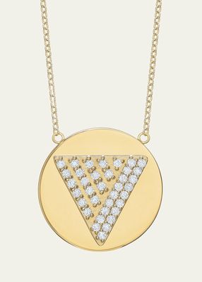 14K Gold Love Triangle Diamond Token Necklace