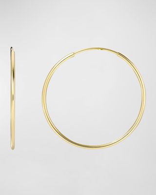 14K Gold Medium Thread Hoop Earrings