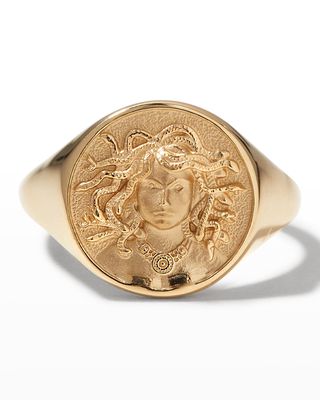 14k Gold Medusa Signet Ring