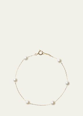14k Gold Multi-Pearl Chain Bracelet