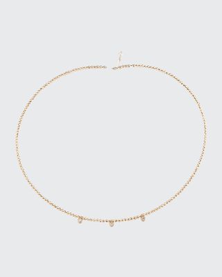 14k Gold Pearl & Diamond Choker Necklace