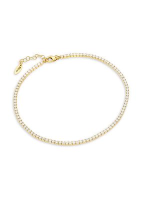 14K-Gold-Plated & Cubic Zirconia Anklet