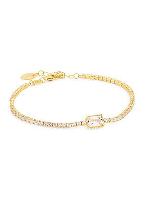 14K-Gold-Plated & Cubic Zirconia Baguette Tennis Bracelet