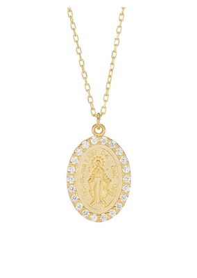 14K-Gold-Plated & Cubic Zirconia Pendant Necklace