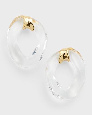 14K Gold-Plated Brass Lucite Molten Curb Link Post Earrings