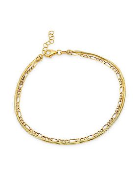 14K-Gold-Plated Double-Chain Anklet